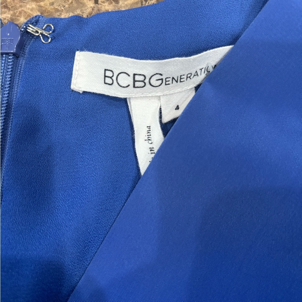 Bcbgeneration Blue Pleated Sheath Mini Dress - image 3